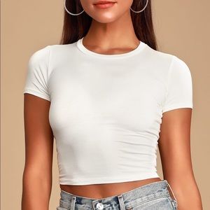 Lulu’s White Crop Top (New with Tags)